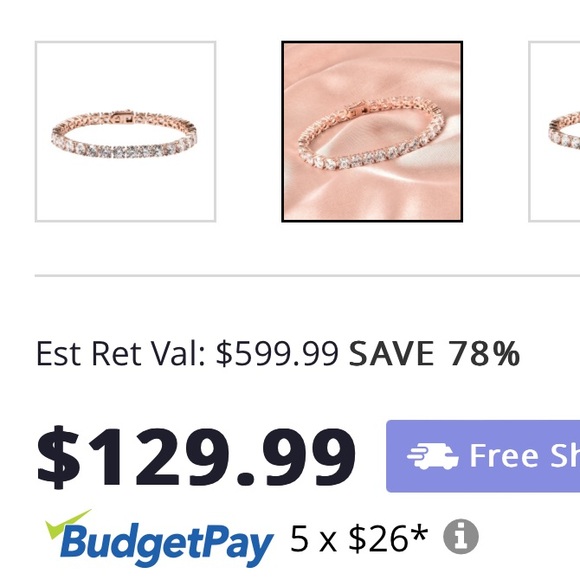 Lustro Stella Made with Finest CZ Tennis Bracelet in Vermeil Rose Gold Over Sil🆕 - Picture 7 of 7